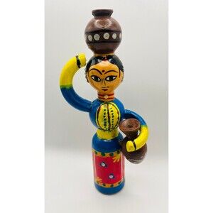 Vintage Handcrafted Wooden India Doll/Showpiece